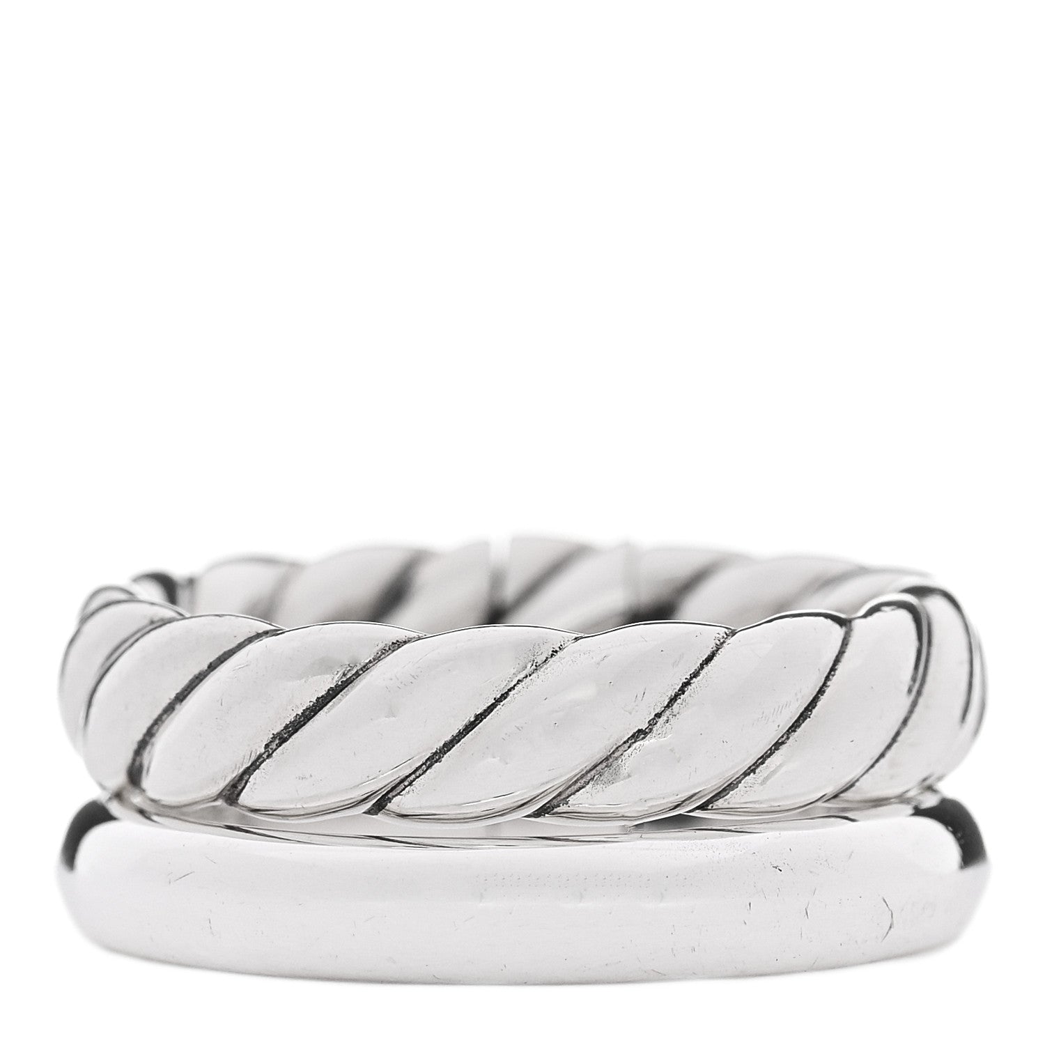 David Yurman Sterling Silver 8mm Mercer Two Row Ring 50 5.25 1 of 4