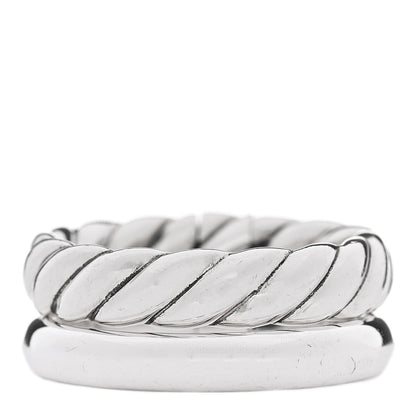 David Yurman Sterling Silver 8mm Mercer Two Row Ring 50 5.25 1 of 4