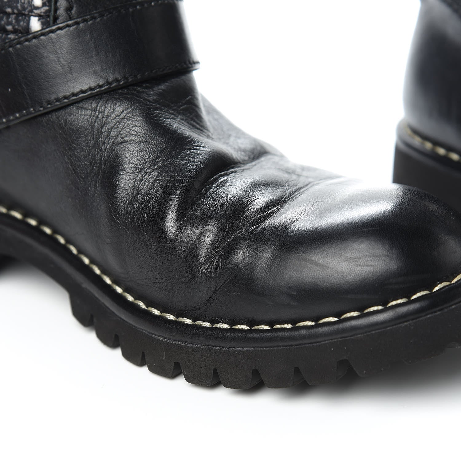 Chanel Calfskin Tweed Nylon Printed Boots 39 Black 12 of 12