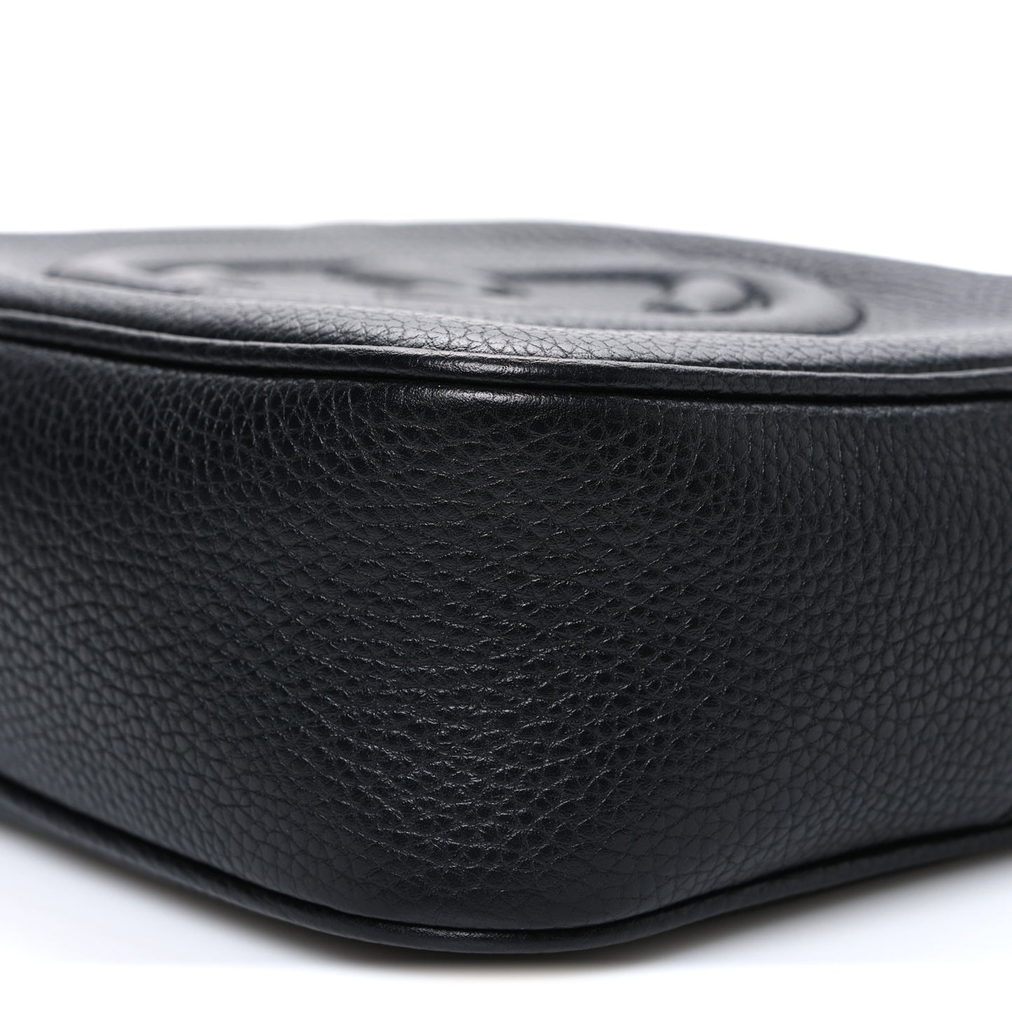 Pebbled Calfskin Small Soho Disco Bag Black