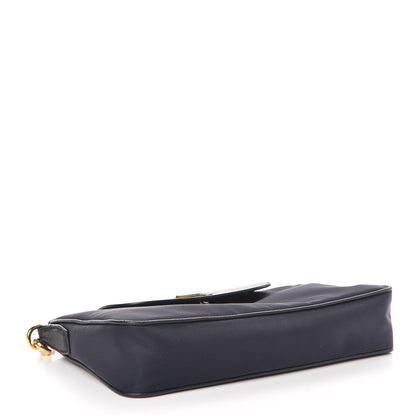 Prada Tessuto Nylon Saffiano Crossbody Bag Black Blue 4 of 7