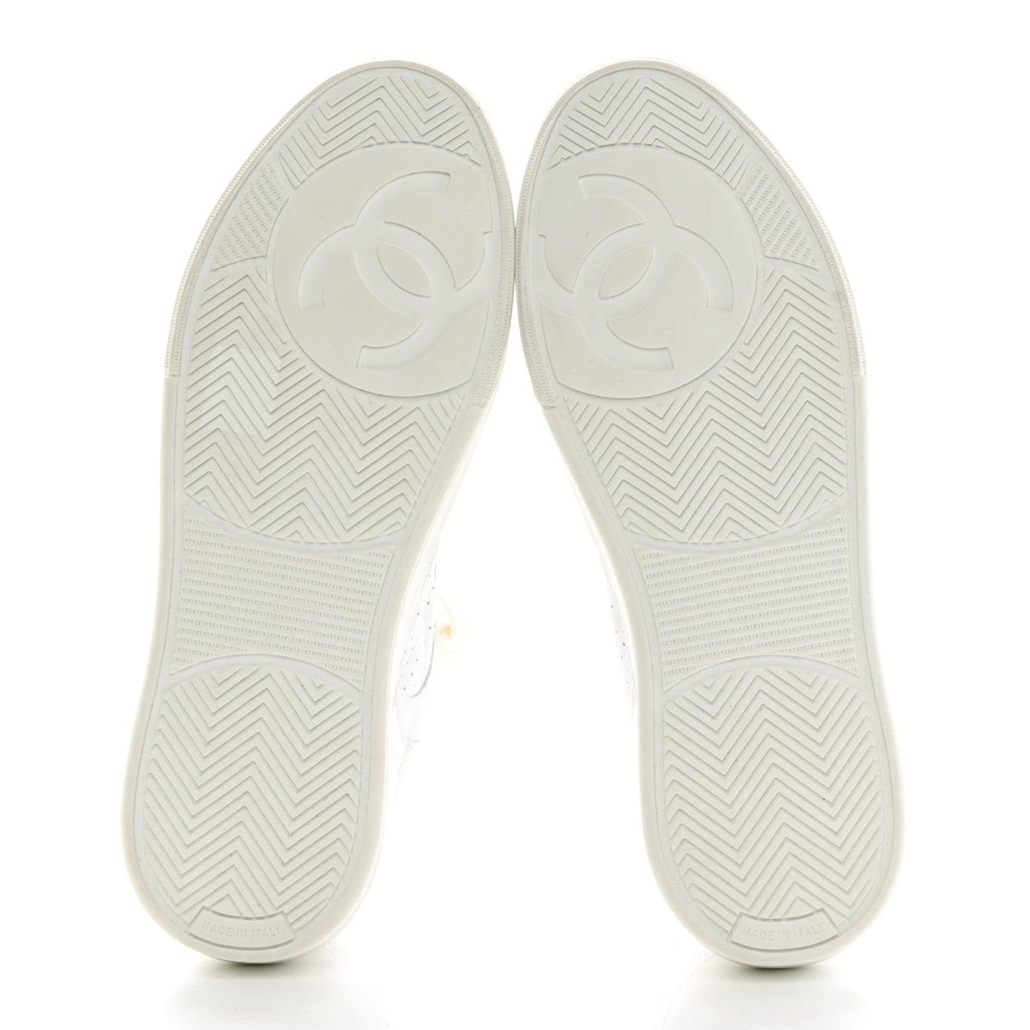 Calfskin CC Womens Sneakers 39 White