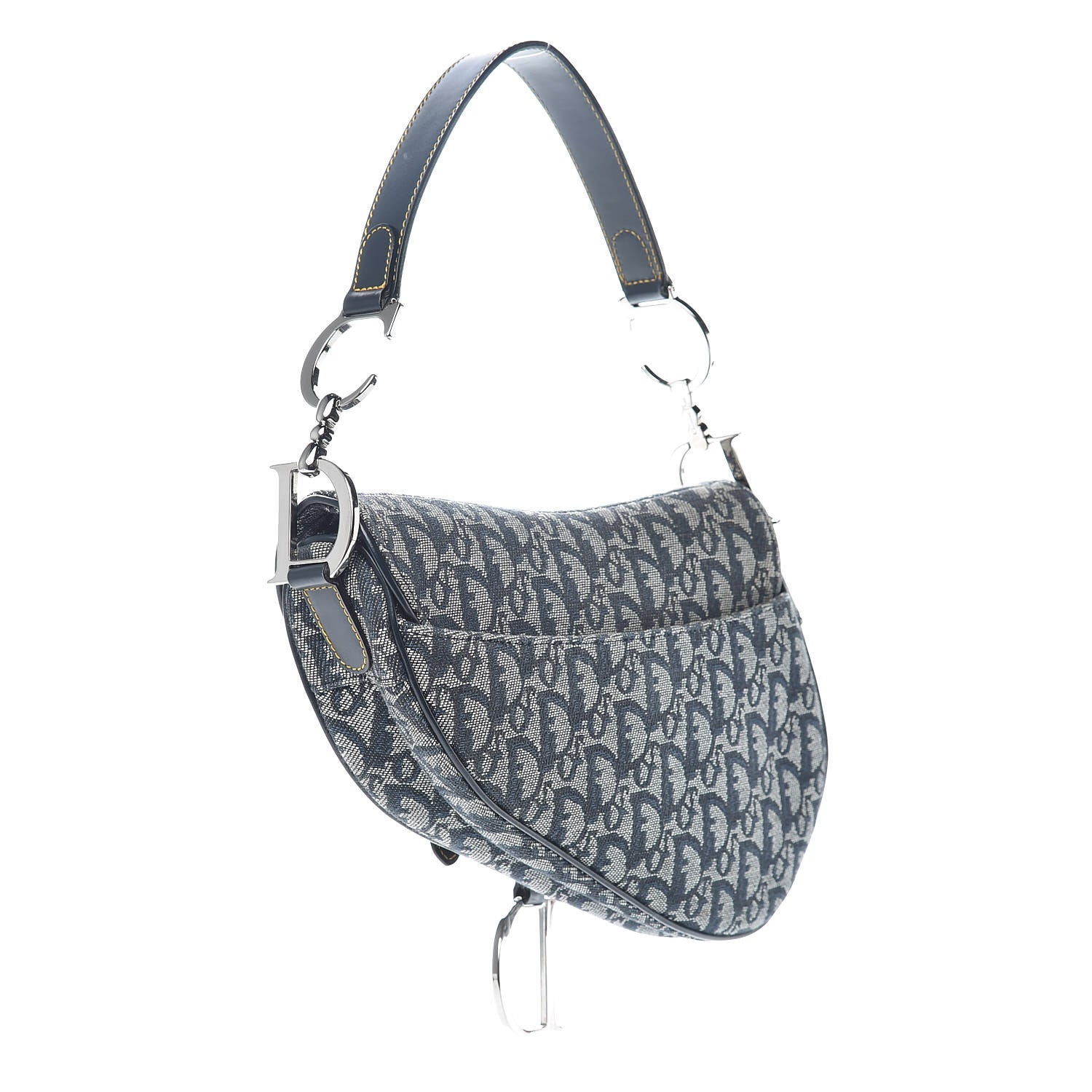 Christian Dior Monogram Saddle Bag Blue 3 of 9