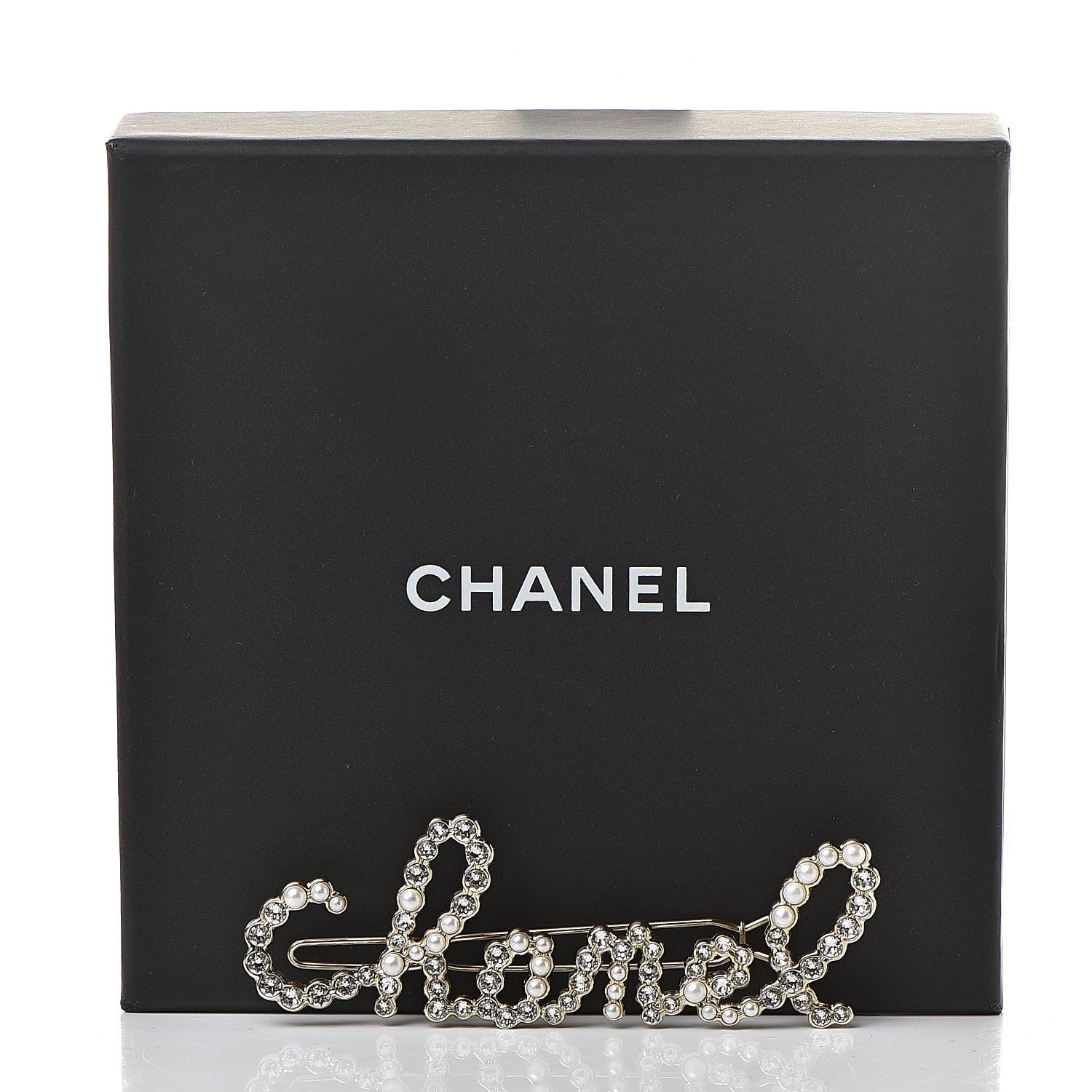 Chanel Metal Glass Swirling Pearls Hair Clip Gold 4 of 4