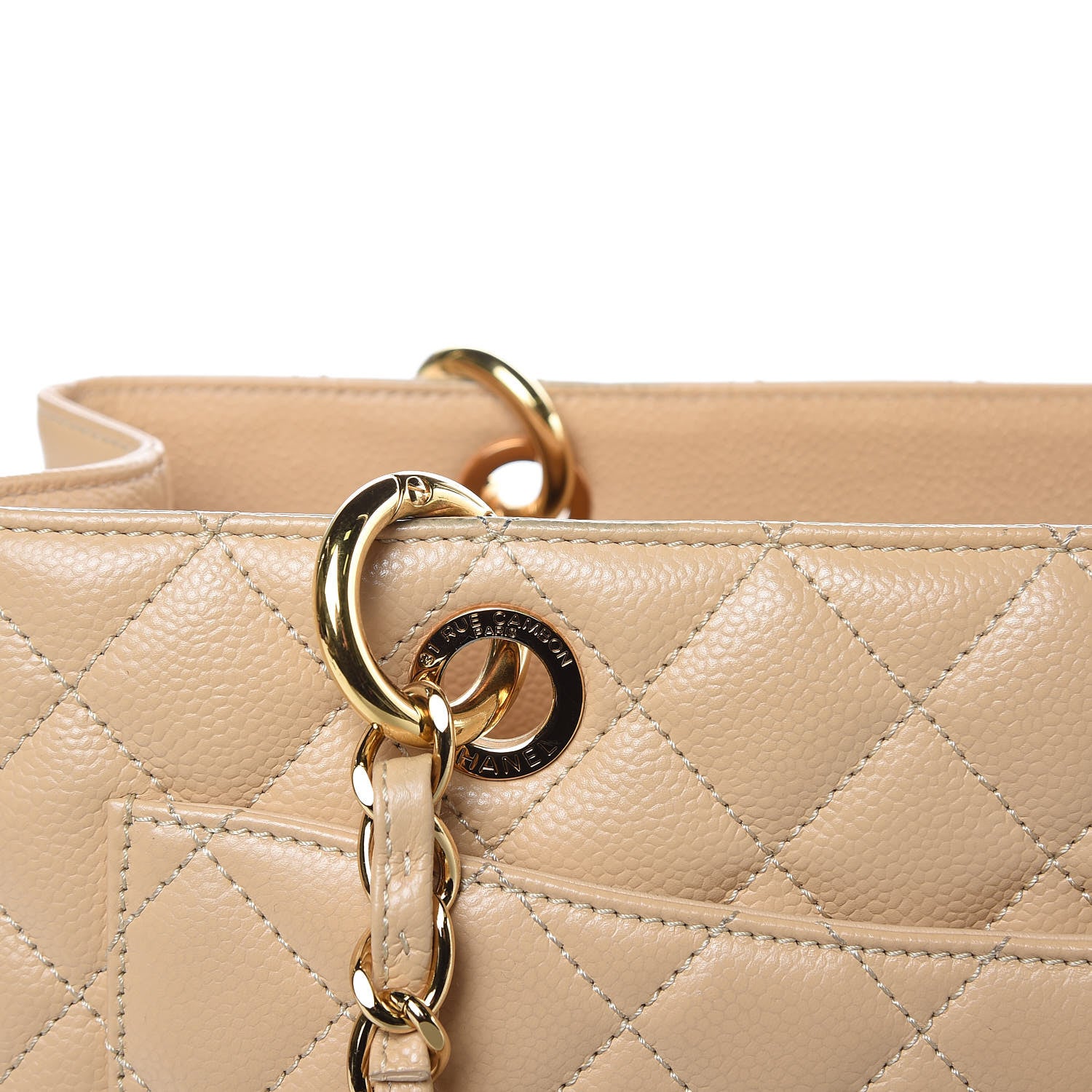 Chanel Caviar Quilted Grand Shopping Tote GST Beige Clair 11 of 17