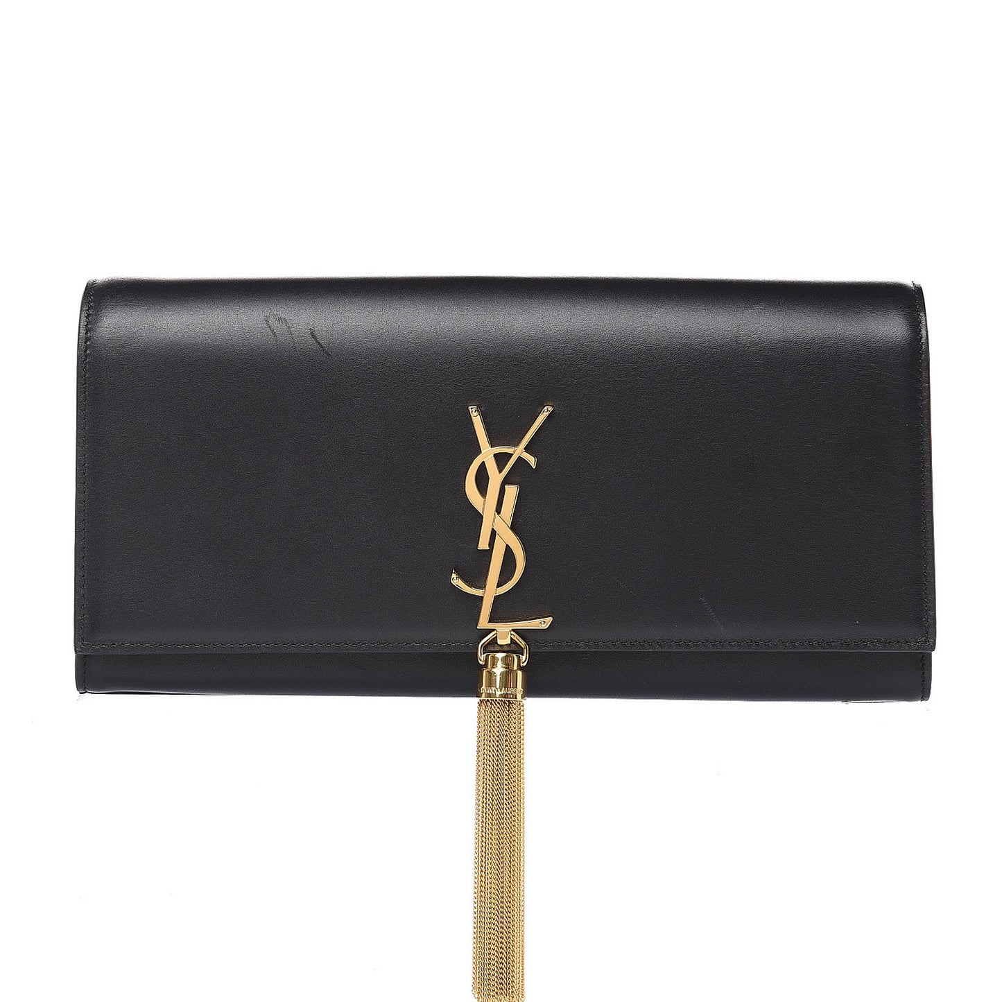 Calfskin Classic Monogram Tassel Clutch Black