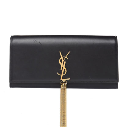 Saint Laurent Calfskin Classic Monogram Tassel Clutch Black 1 of 13