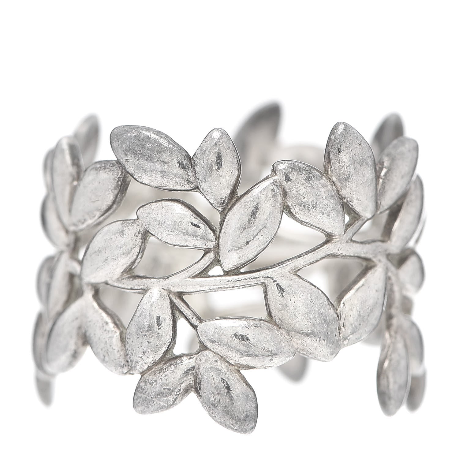 Tiffany Sterling Silver Paloma Picasso Wide Olive Leaf Band Ring 57 8 3 of 5