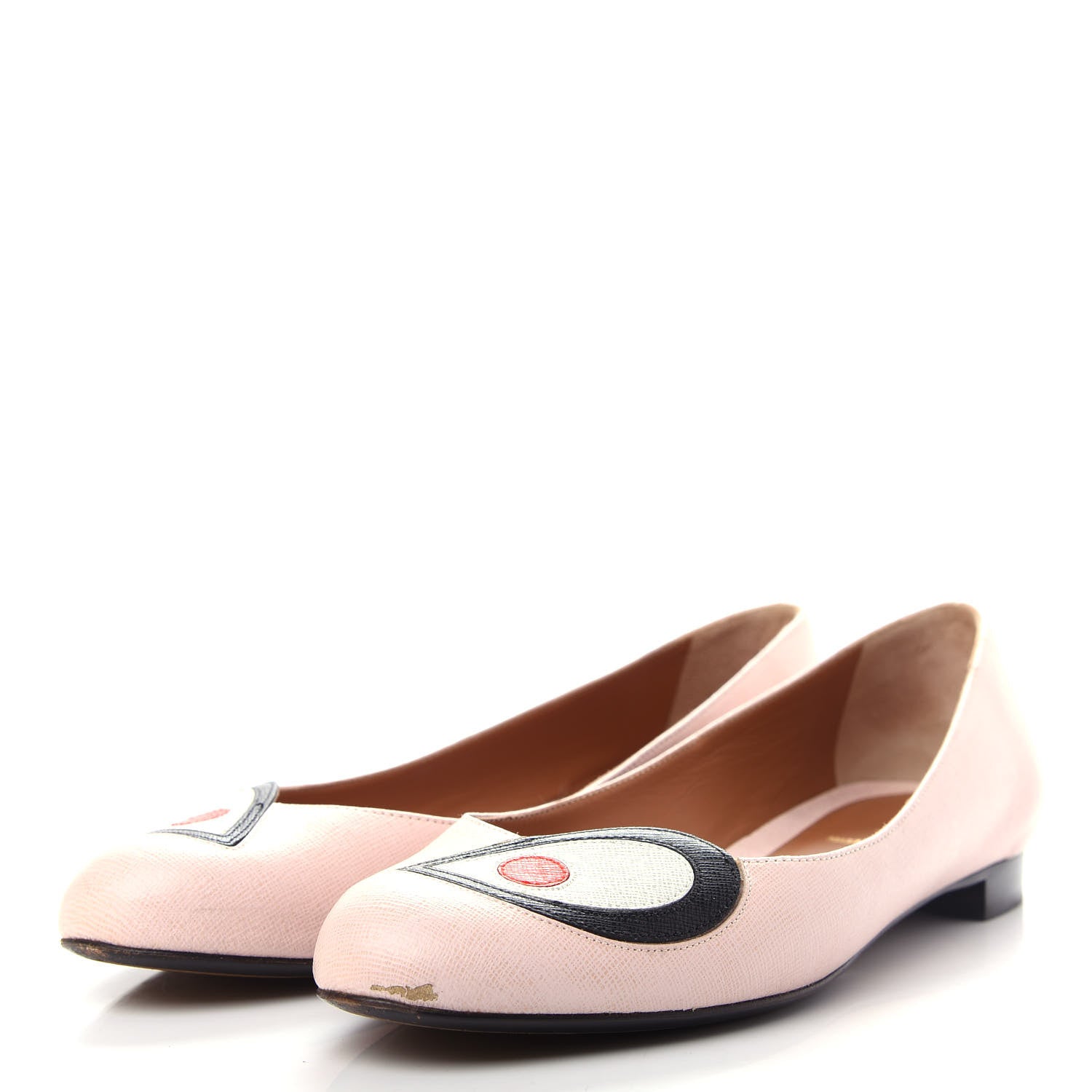 Fendi Saffiano Monster Flats 38.5 Pink Plaster 3 of 10