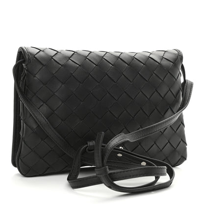 Bottega Veneta Nappa Intrecciato Crossbody Messenger Flap Black 3 of 10