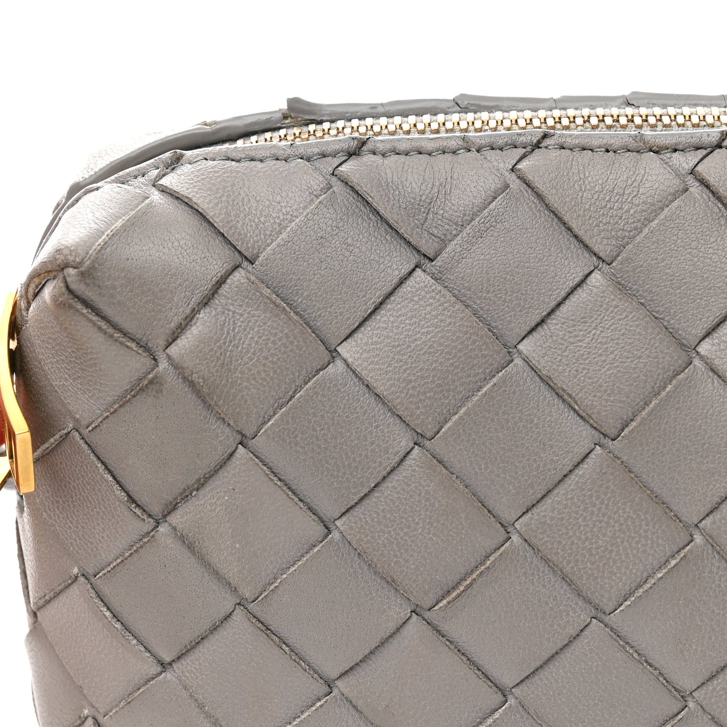 Nappa Intrecciato Nodini Mini Crossbody Grey