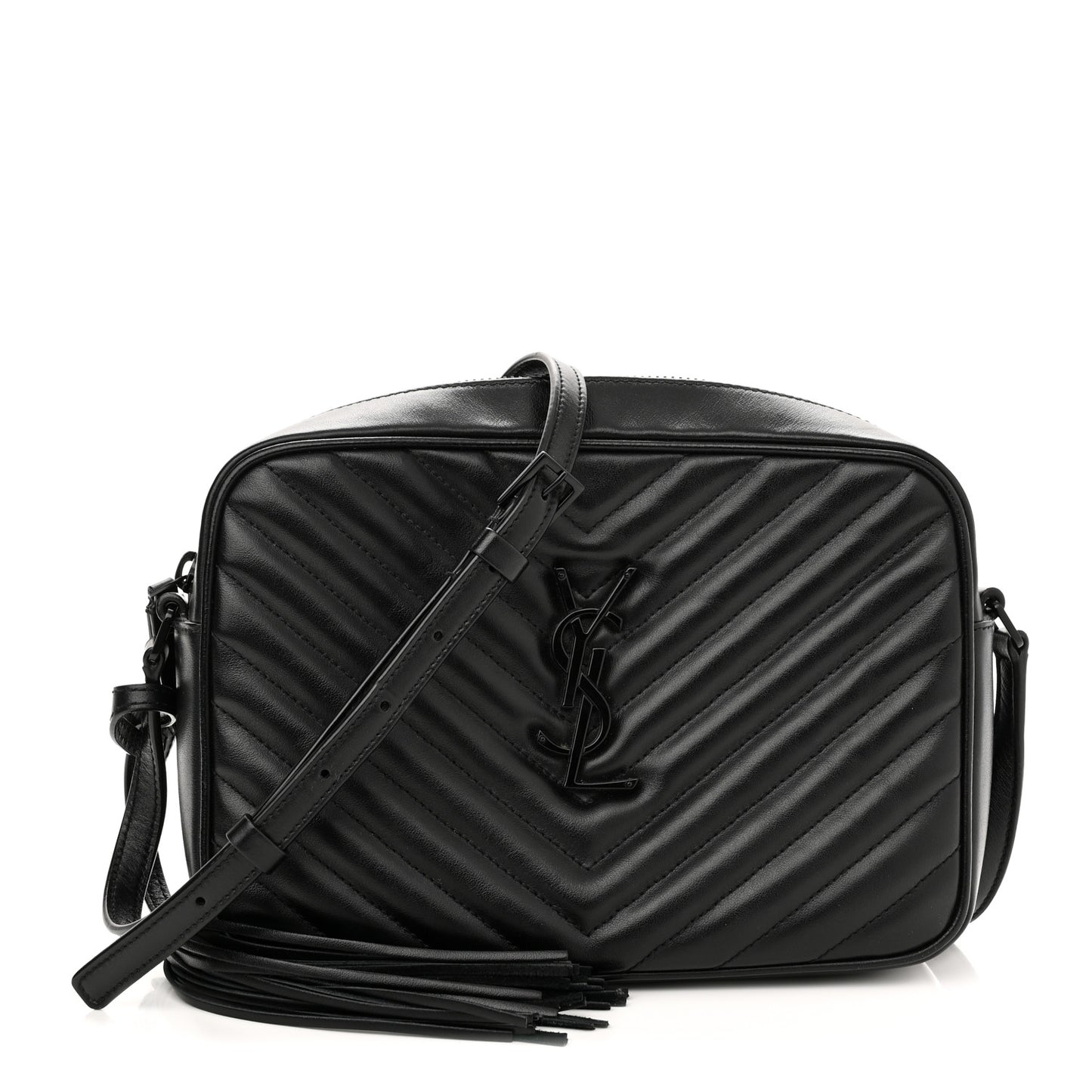 Calfskin Matelasse Monogram Lou Camera Bag Black
