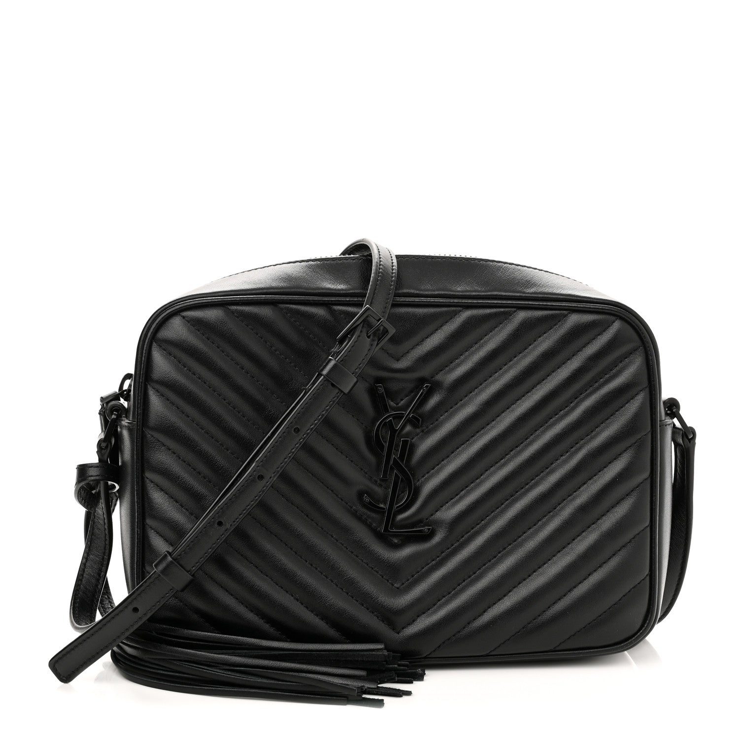 Saint Laurent Calfskin Matelasse Monogram Lou Camera Bag Black 1 of 9