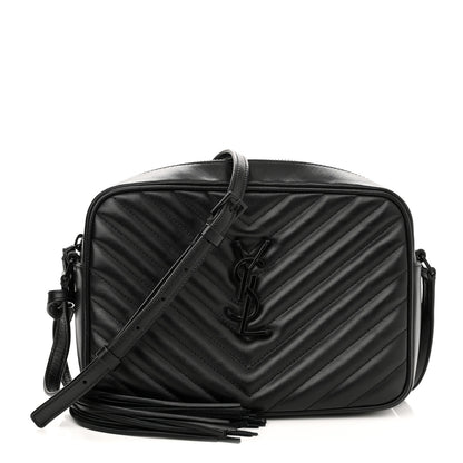 Saint Laurent Calfskin Matelasse Monogram Lou Camera Bag Black 1 of 9