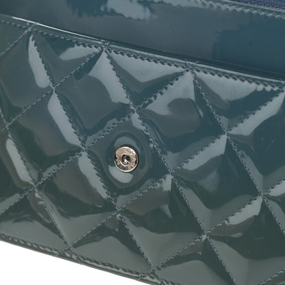 Chanel Patent Quilted Brilliant Wallet On Chain WOC Blue 11 of 12