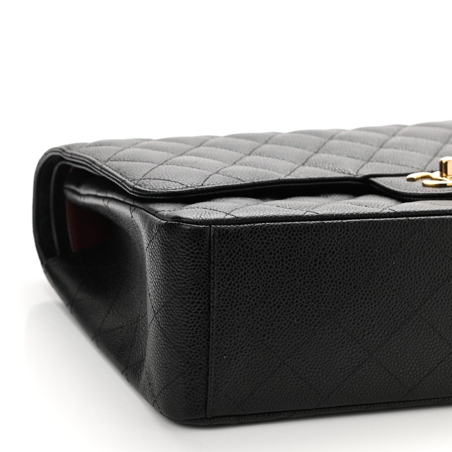 Caviar Quilted Maxi Double Flap Black
