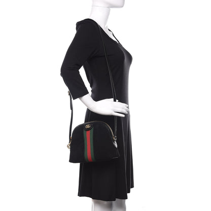 Gucci Suede Patent Web GG Small Ophidia Dome Shoulder Bag Black 2 of 9