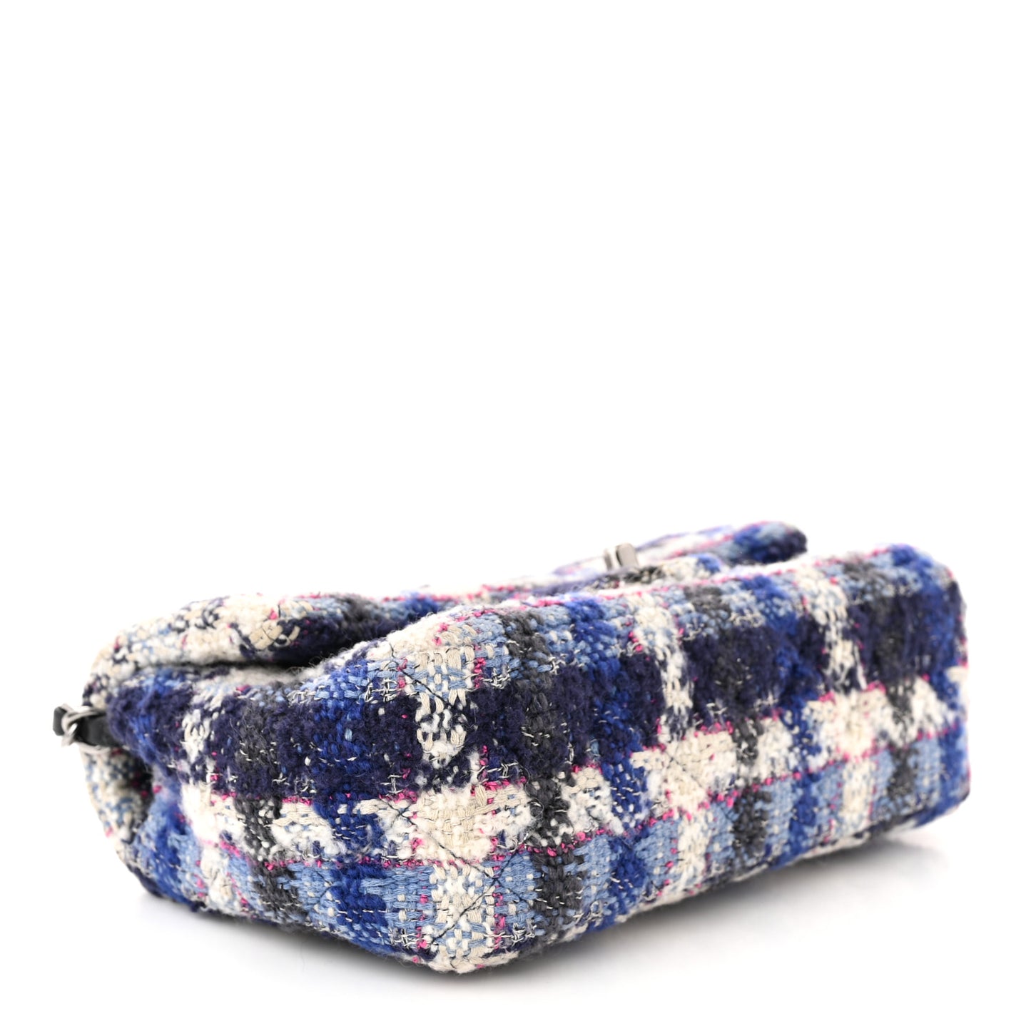 Tweed Quilted Mini Rectangular Flap Blue Multicolor