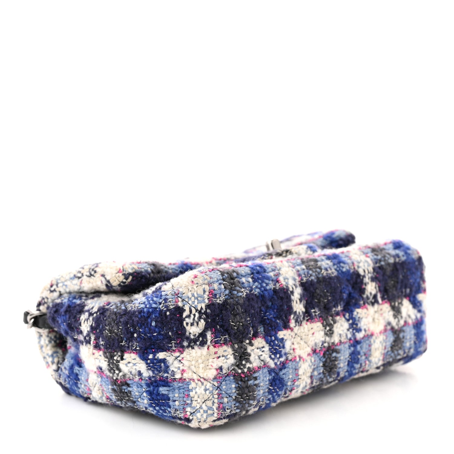 Chanel Tweed Quilted Mini Rectangular Flap Blue Multicolor 4 of 11