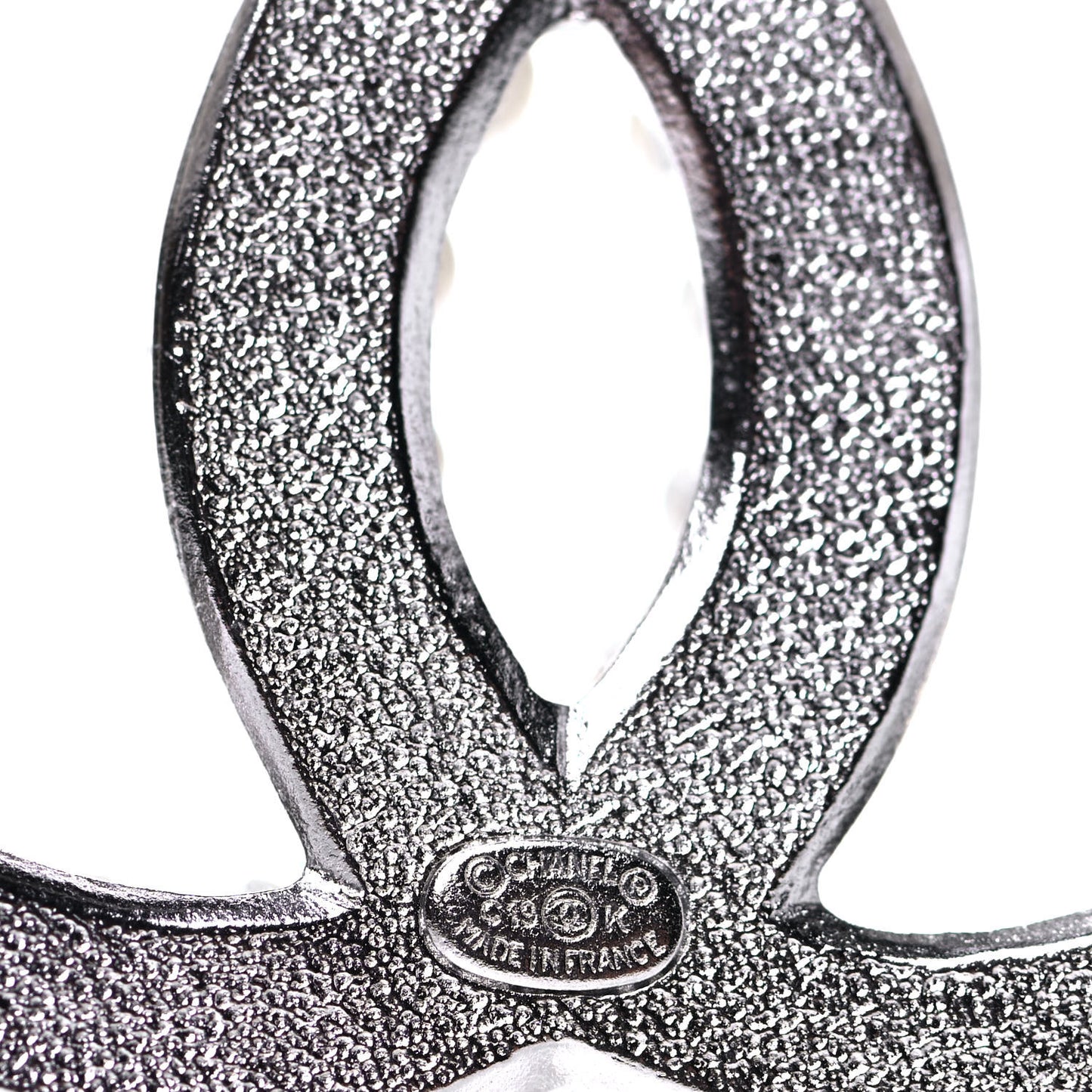 Pearl Crystal CC Snow Palace Brooch Silver