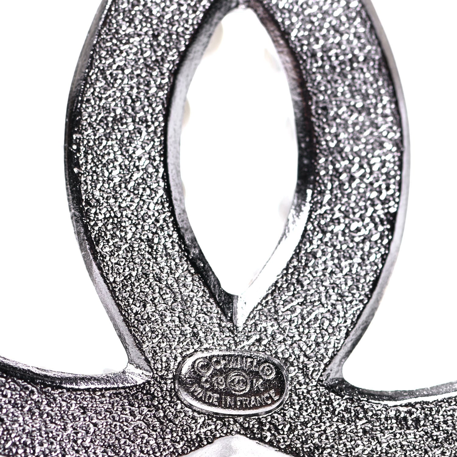 Chanel Pearl Crystal CC Snow Palace Brooch Silver 4 of 4