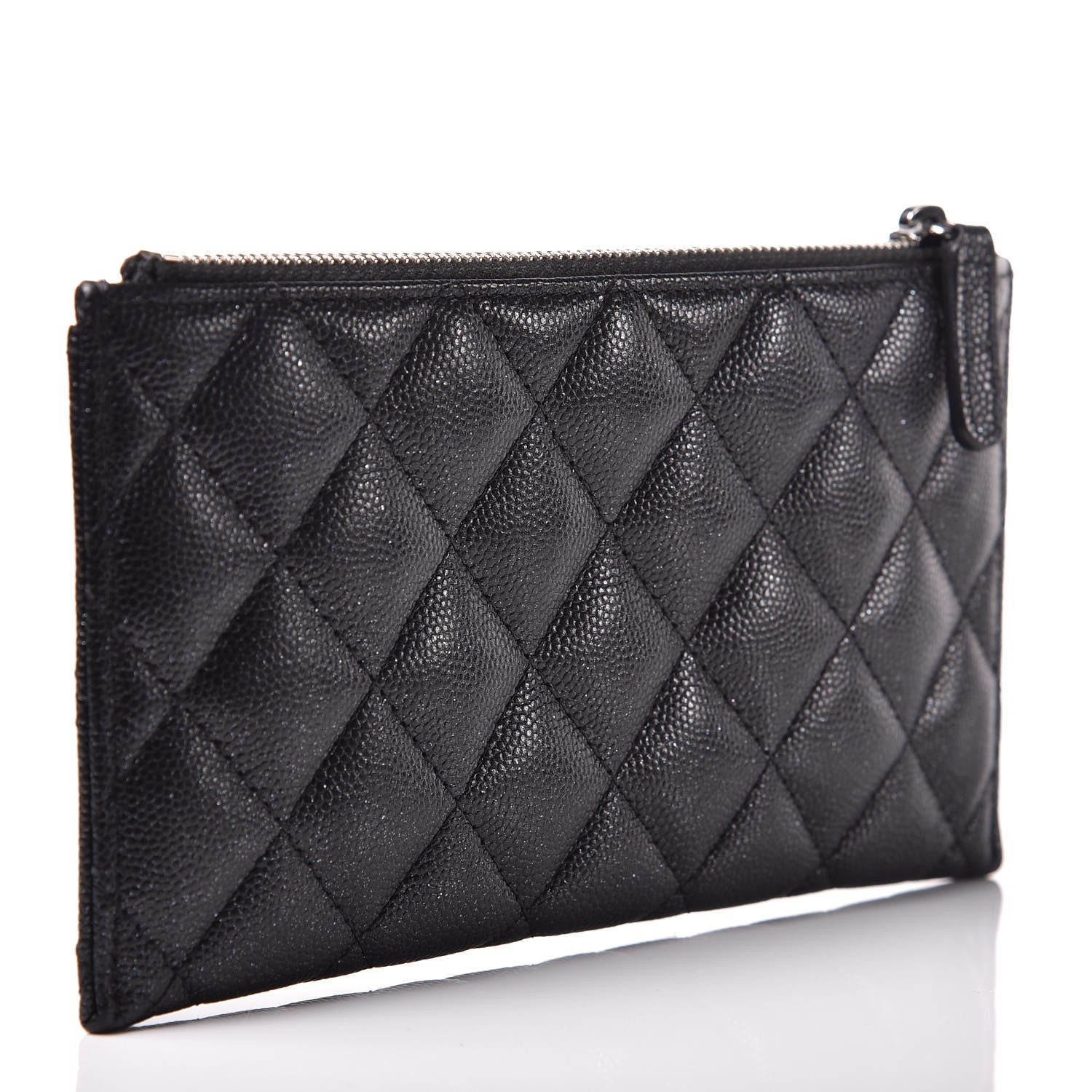 Chanel Iridescent Caviar Quilted Classic Zip Pouch Black 3 of 8