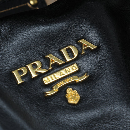 Prada Soft Calf Shopping Satchel Black 7 of 8