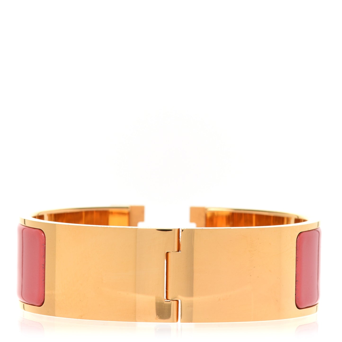 Enamel Wide Clic Clac H Bracelet PM Rouge Corail