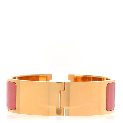 Hermes Enamel Wide Clic Clac H Bracelet PM Rouge Corail 3 of 6