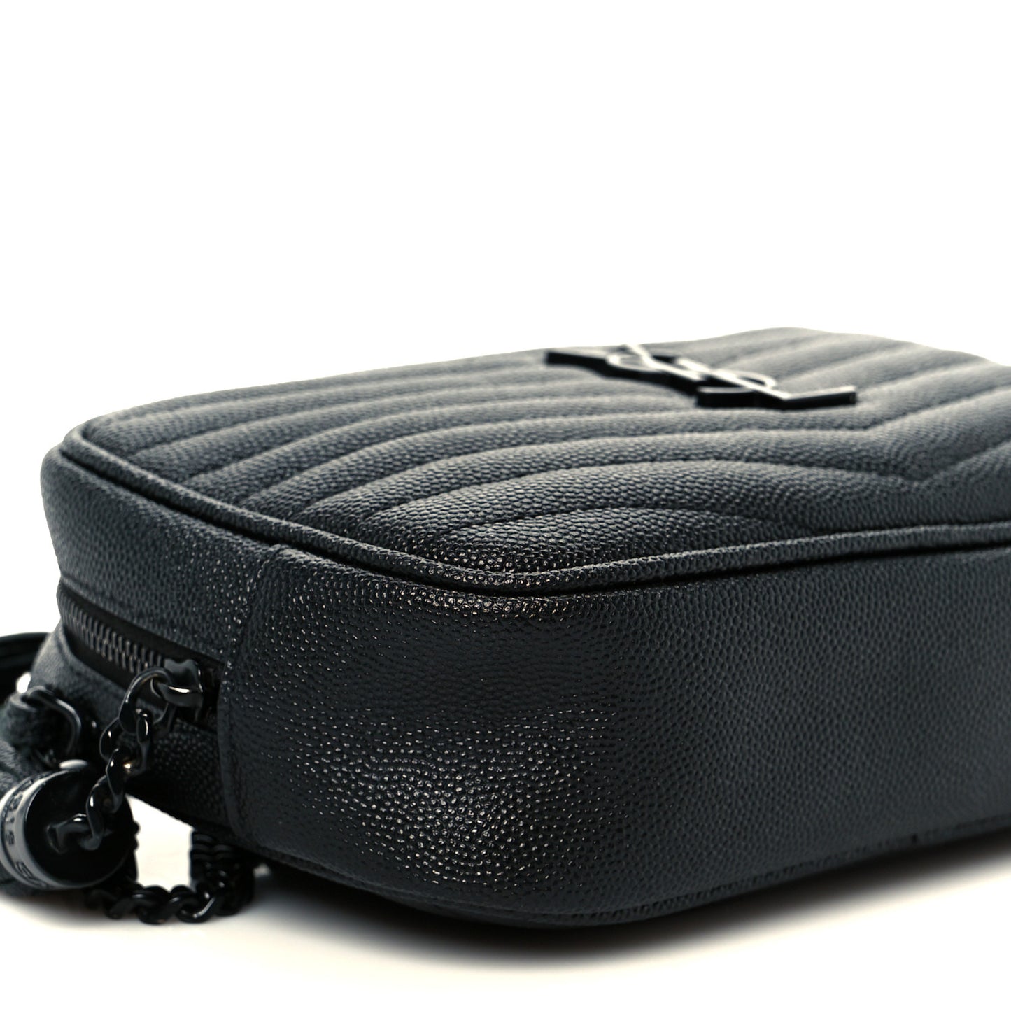 Grain De Poudre Matelasse Monochrome Monogram Mini Lou Camera Bag Black