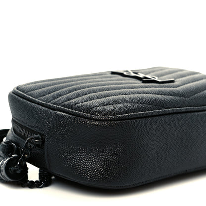 Saint Laurent Grain De Poudre Matelasse Monochrome Monogram Mini Lou Camera Bag Black 9 of 11