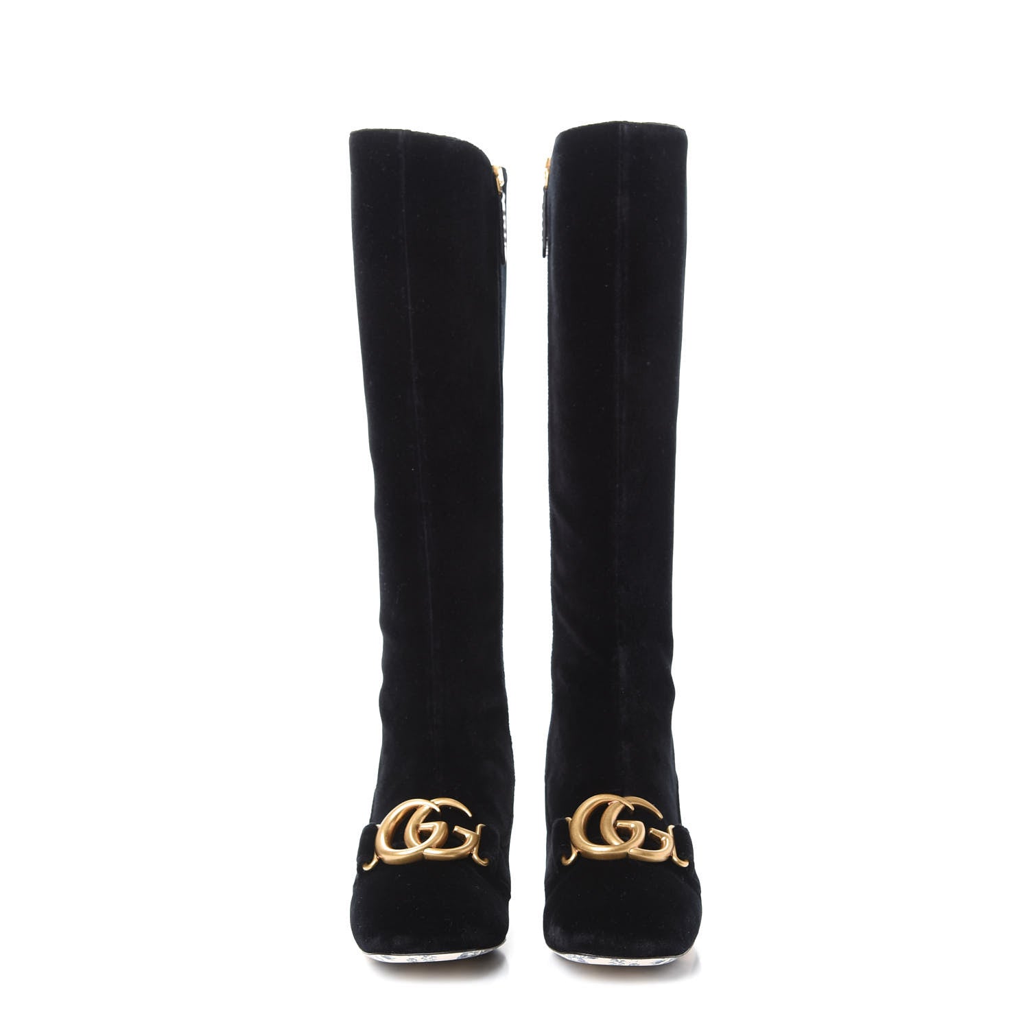 Gucci Velvet GG Victoire 55mm Boots 35.5 Black 2 of 10