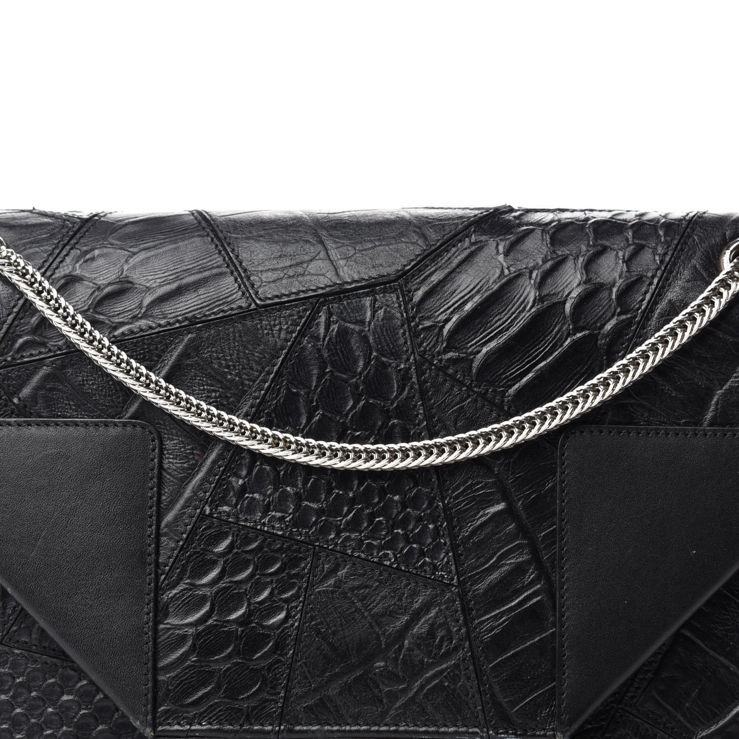 Calfskin Crocodile Embossed Medium Betty Black