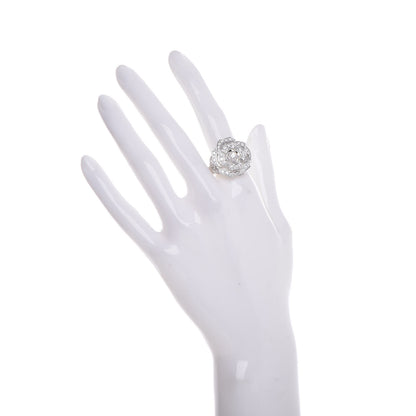 Chanel 18K White Gold Diamond Bouton de Camélia Ring 56 7.5 2 of 7