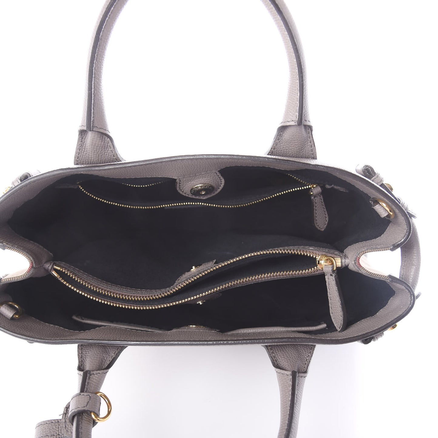 Derby Calfskin House Check Medium Banner Tote Thistle Grey