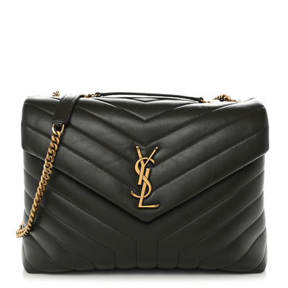 Saint Laurent Calfskin Y Quilted Monogram Medium Loulou Chain Satchel Pebble 1 of 11