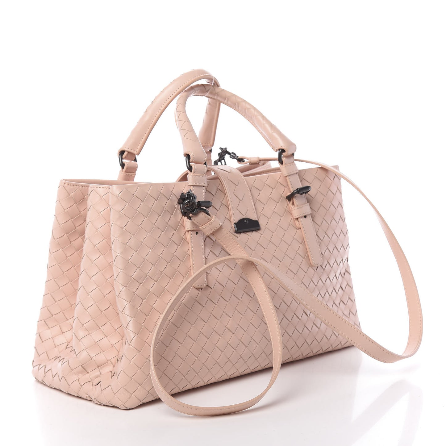 Light Calf Intrecciato Small Roma Flamingo