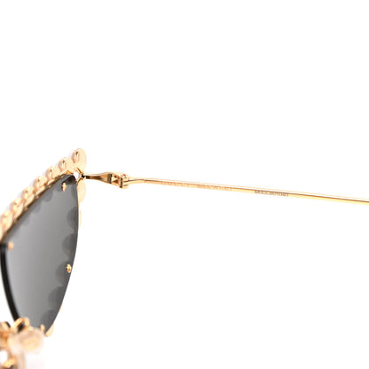 Gucci Metal Pearl Cat Eye Sunglasses GG0364S Gold 5 of 7