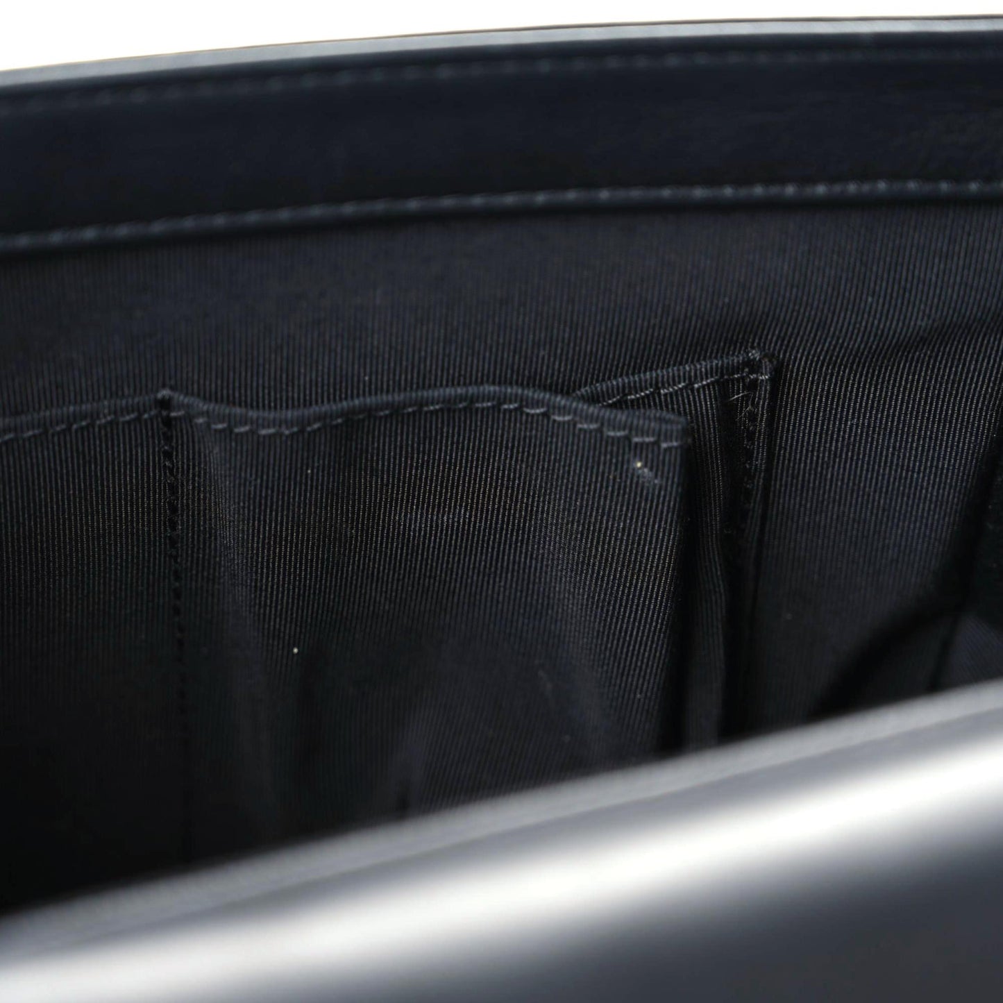 Lambskin Quilted Large Boy Flap Black