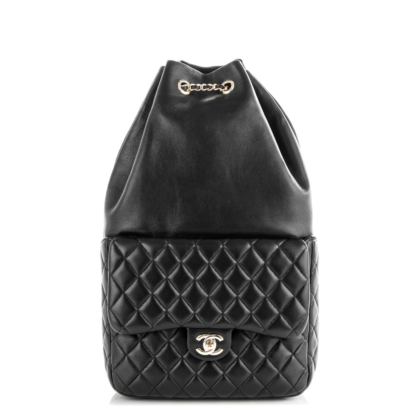 Lambskin Quilted Large In Seoul Backpack Navy
