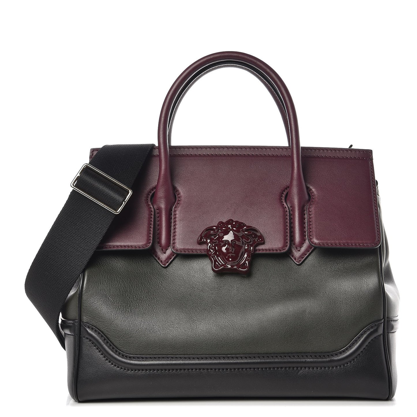 Vitello Large Palazzo Empire Bag Burgundy Army Nero Black