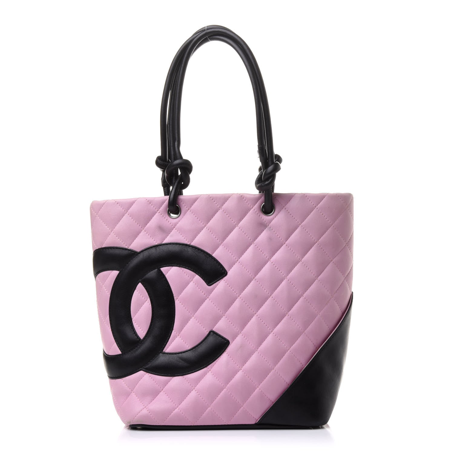 Chanel Calfskin Quilted Medium Cambon Tote Pink Black 1 of 17
