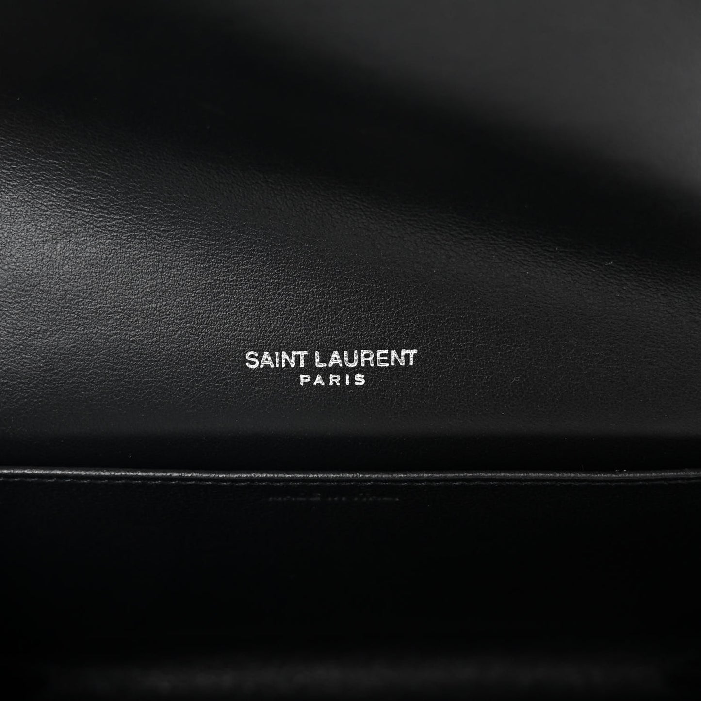 Calfskin Crocodile Embossed Monogram Uptown Chain Wallet Black