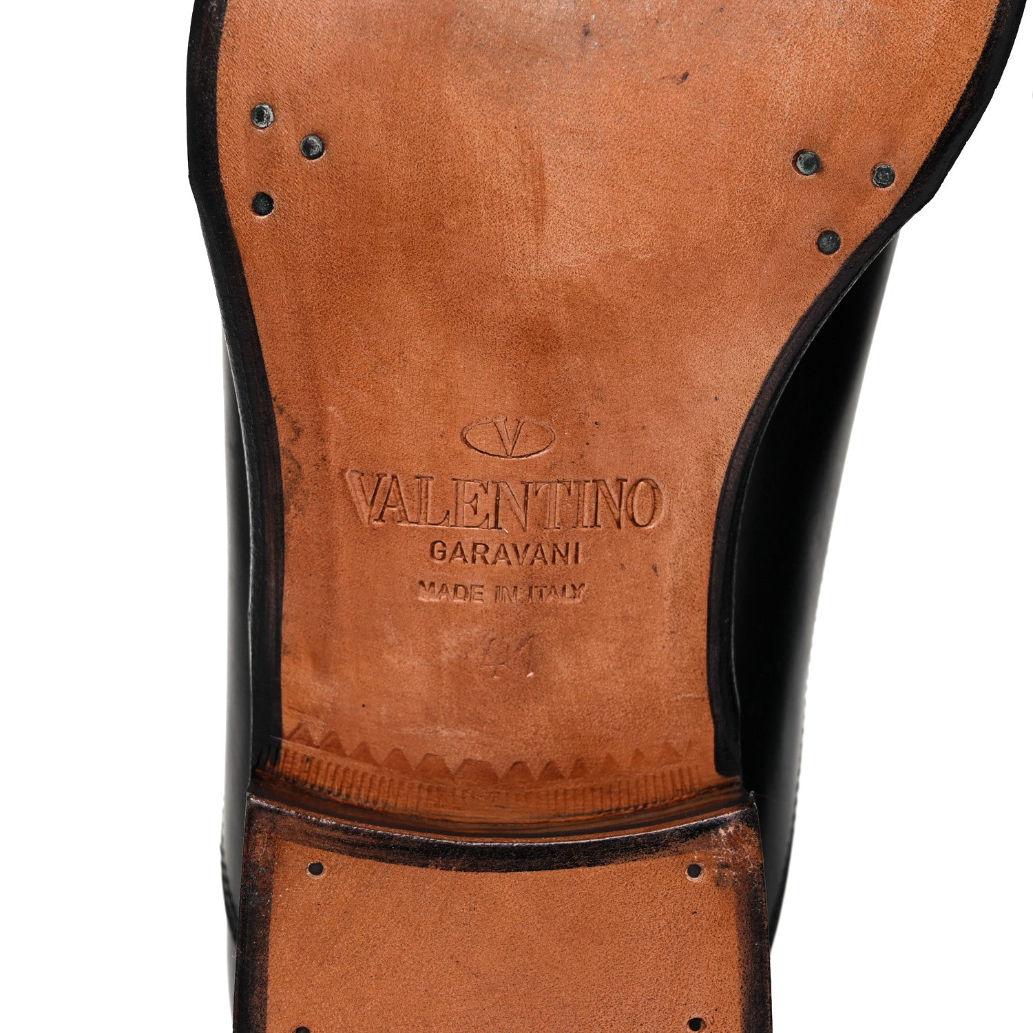 Valentino Garavani Calfskin Mens Derby Loafers 41 Black 6 of 8