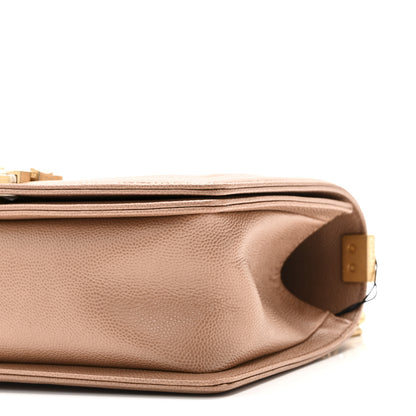Chanel Caviar Chevron Quilted Medium Boy Flap Light Brown 10 of 10