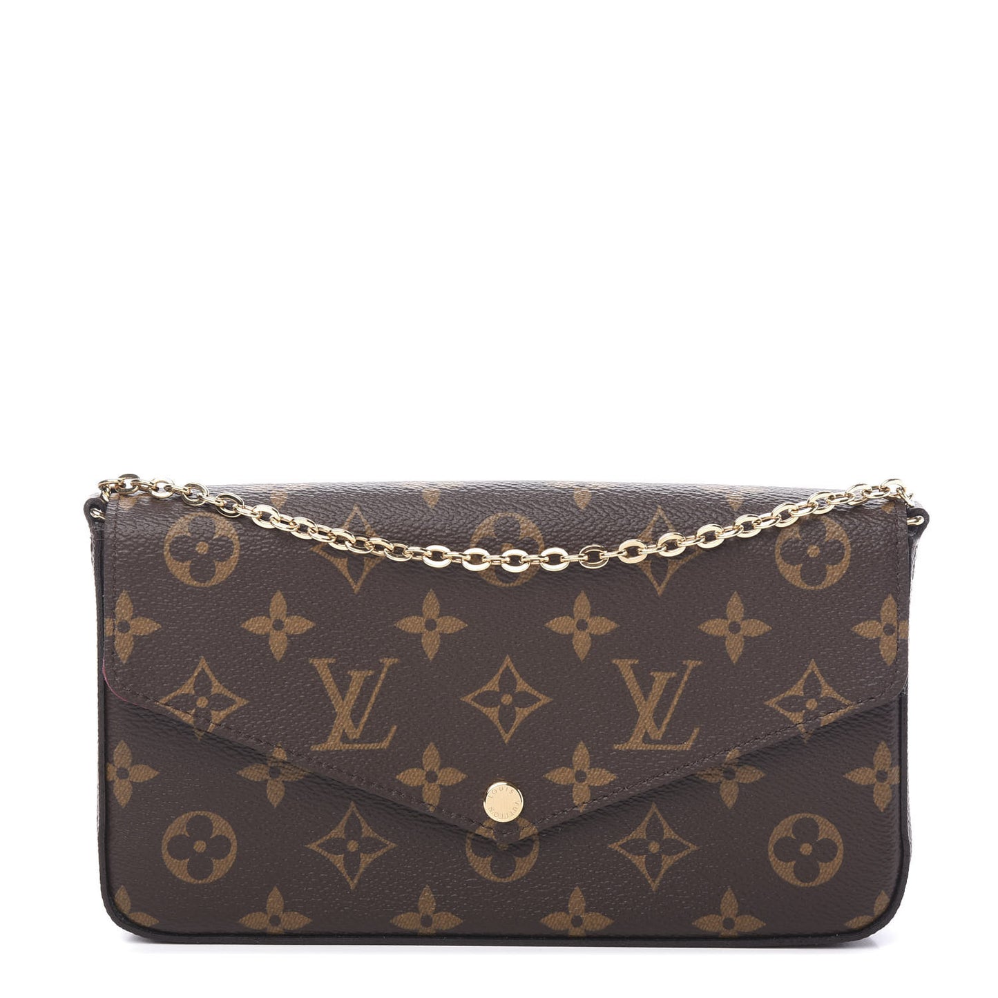 Monogram Pochette Felicie Chain Wallet Fuchsia