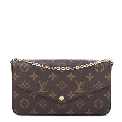 Louis Vuitton Monogram Pochette Felicie Chain Wallet Fuchsia 1 of 10