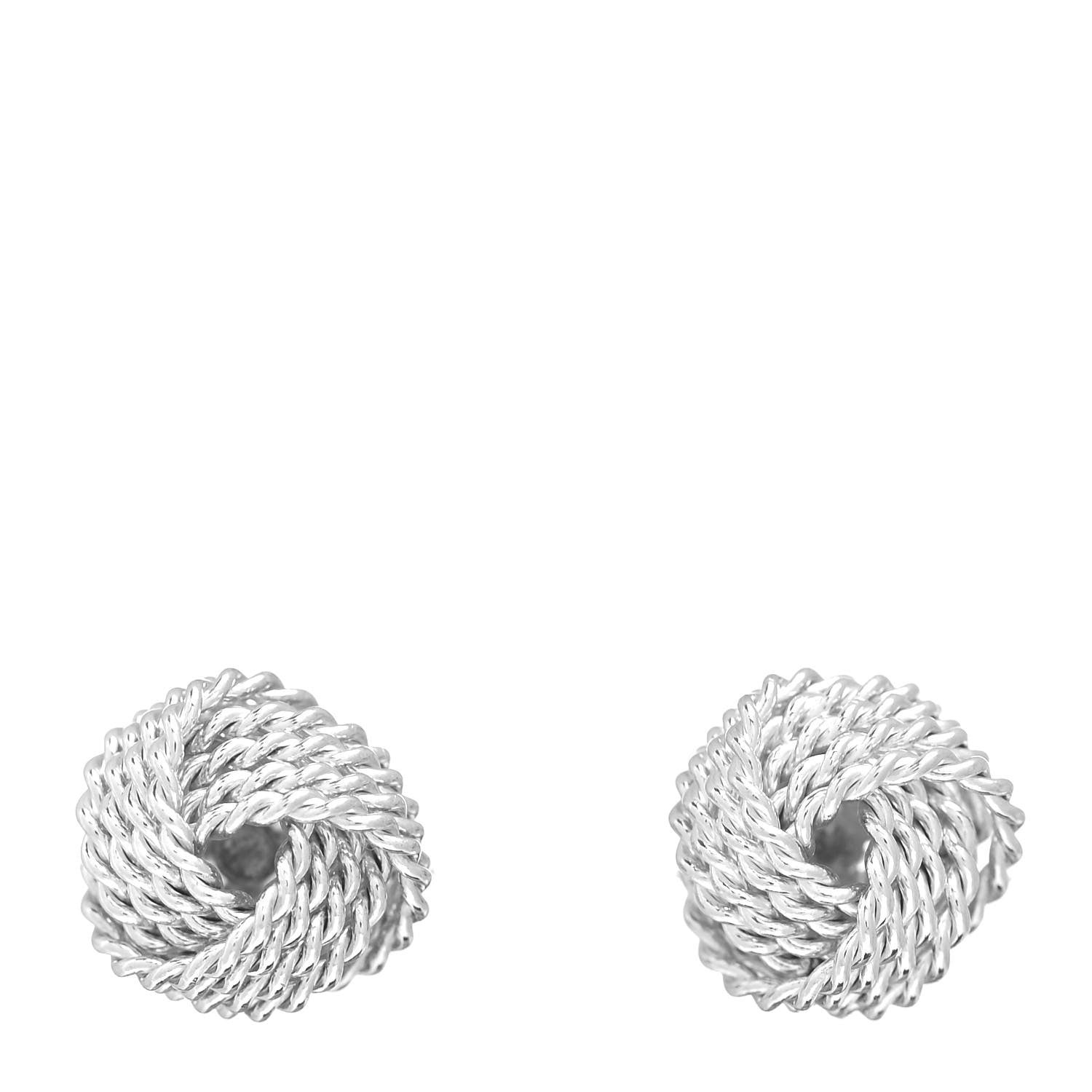 Tiffany Sterling Silver Twist Knot Earrings 1 of 4