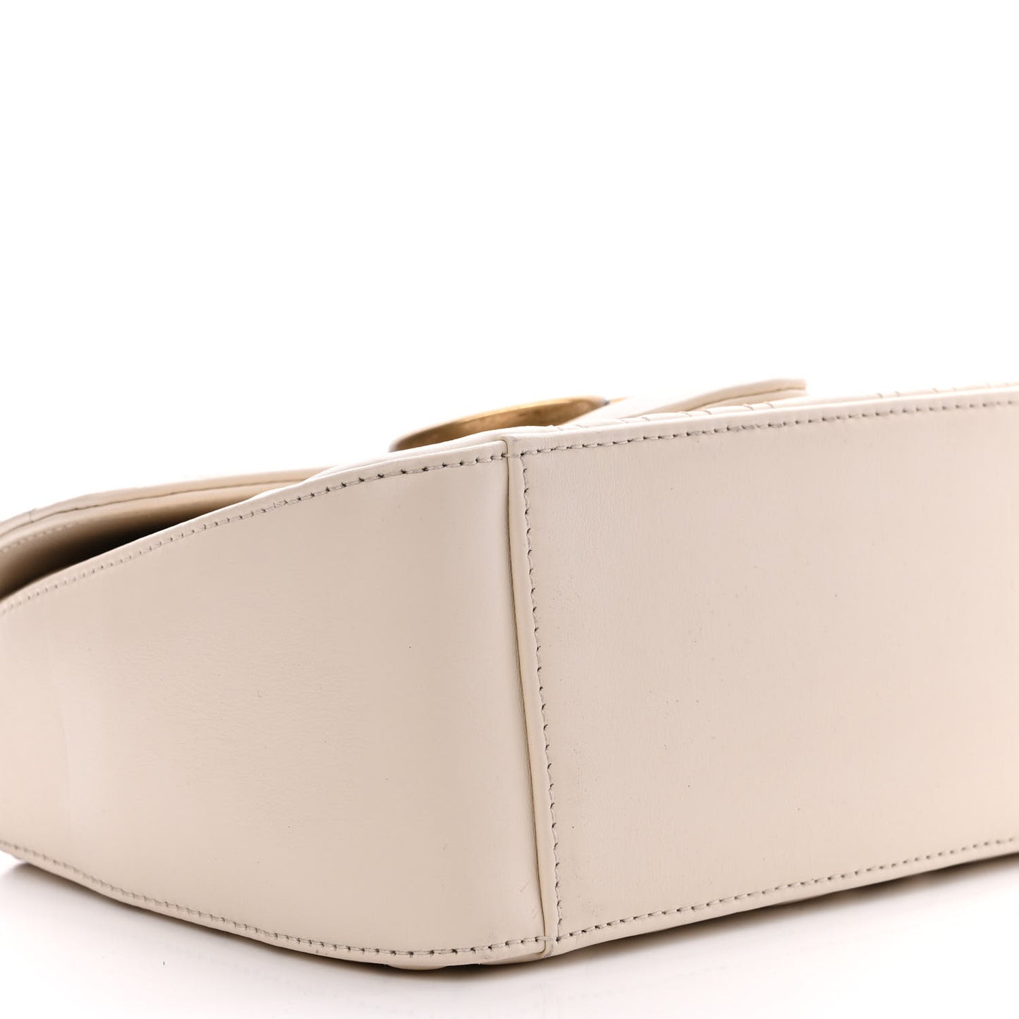 Calfskin Matelasse Mini GG Marmont Top Handle Shoulder Bag White