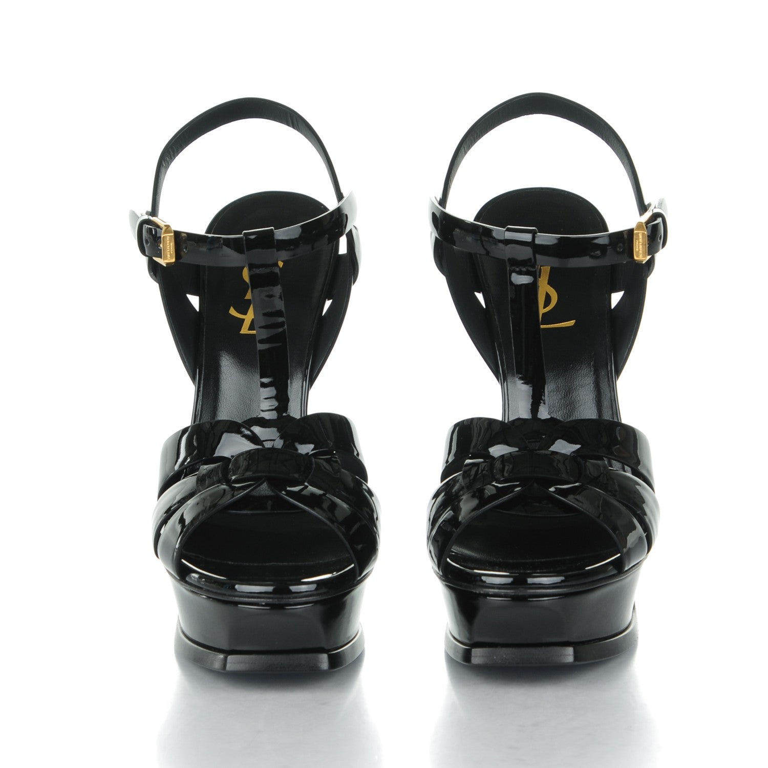 Saint Laurent Patent Tribute 105 Platform Sandals 36 Black 2 of 7
